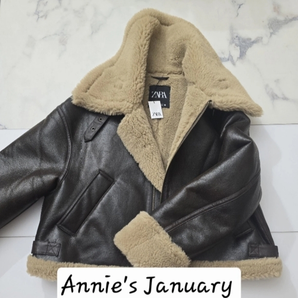 ZARA Women's Double Faced Biker Jacket(Brown, US M, L, XL / EUR M, L, XL) - Picture 14 of 15